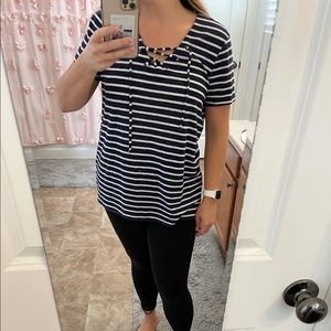 Old Navy striped tunic white & navy
